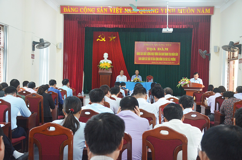 Thị ủy Quảng Yên tổ chức buổi tọa đàm nâng cao chất lượng hoạt động của Ban Thanh tra nhân dân, Ban Giám sát đầu tư cộng đồng trên địa bàn. 
