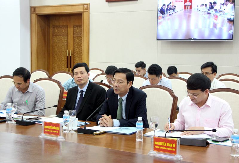 Bí thư Tỉnh ủy, Nguyễn Văn Đọc phát biểu kết luận buổi làm việc.