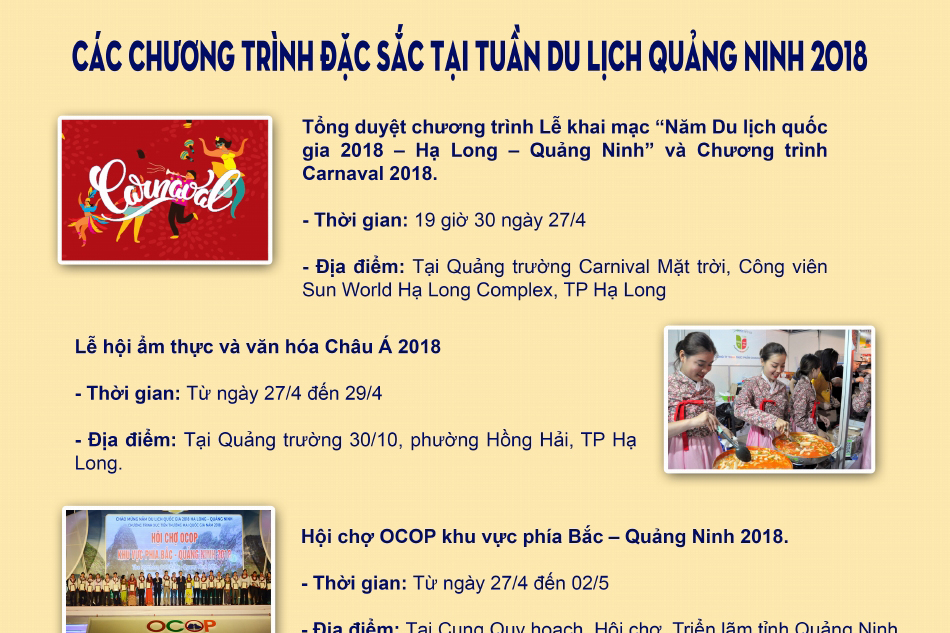 Các chương trình tại Tuần du lịch Hạ Long - Quảng Ninh 2018