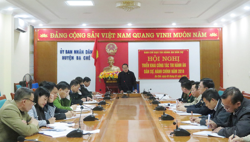 Huyện Ba Chẽ họp triển khai công tác THADS năm 2018. Ảnh: Bình Minh (Trung tâm TTVH huyện Ba Chẽ))