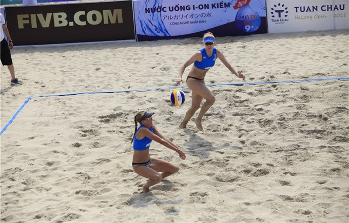 Fanny Lindstrom and Sara Malmstrom (of Sweden)advance to the main draw of the FIVB Tuần Châu Hạ Long Open on Tuesday. — Photo fivb.org