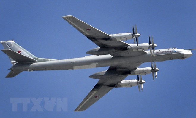Máy bay ném bom chiến lược Tupolev Tu-95 của Nga. ( Nguồn: AFP/TTXVN)