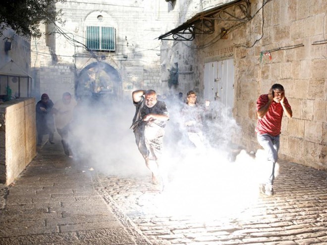 Một cuộc đụng độ lại xảy ra tại đền thờ Al-Aqsa. (Nguồn: Reuters)