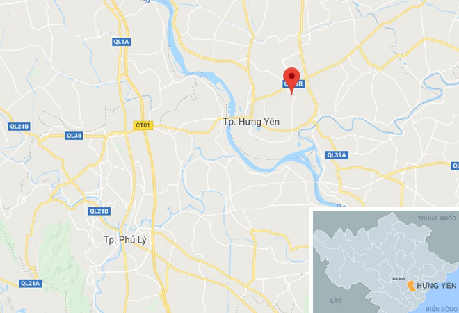 Xã An Viên cách TP Hưng Yên gần 10 km. Ảnh: Google Maps.