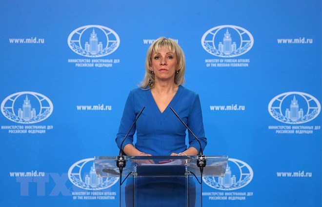 Người phát ngôn Bộ Ngoại giao Nga, bà Maria Zakharova. (Nguồn: TASS/TTXVN)