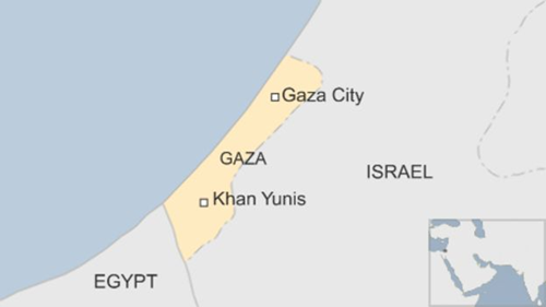 Vị trí dải Gaza. Đồ họa: BBC.