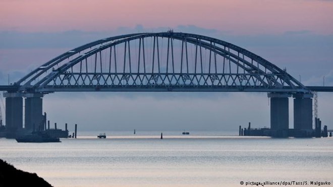 Cây cầu kết nối miền Nam nước Nga với bán đảo Crimea. (Nguồn: TASS)