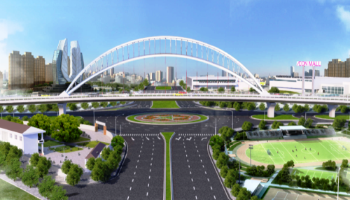 Cầu vượt Nguyễn Văn Linh trị giá 360 tỷ đồng thuộc dự án xây dựng trục đường Hồ Sen - Cầu Rào 2 có tổng mức đầu tư 1.404 tỷ đồng.