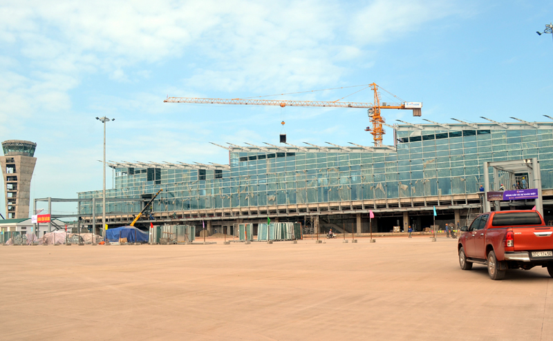 Nhà ga Cảng hàng không quốc tế Vân Đồn trong giai đoạn hoàn thành. Ảnh:  Thu Trang