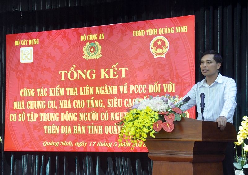Đồng chí Vũ Văn Diện, Phó chủ tịch UBND tỉnh phát biểu tại cuộc tổng kết kiểm tra liên ngành.
