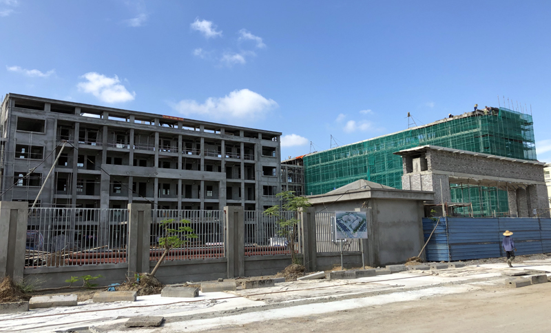 Trường THCS Chu Văn An, phường Cẩm Bình đang hoàn thiện, tháng 9 sẽ đưa vào sử dụng