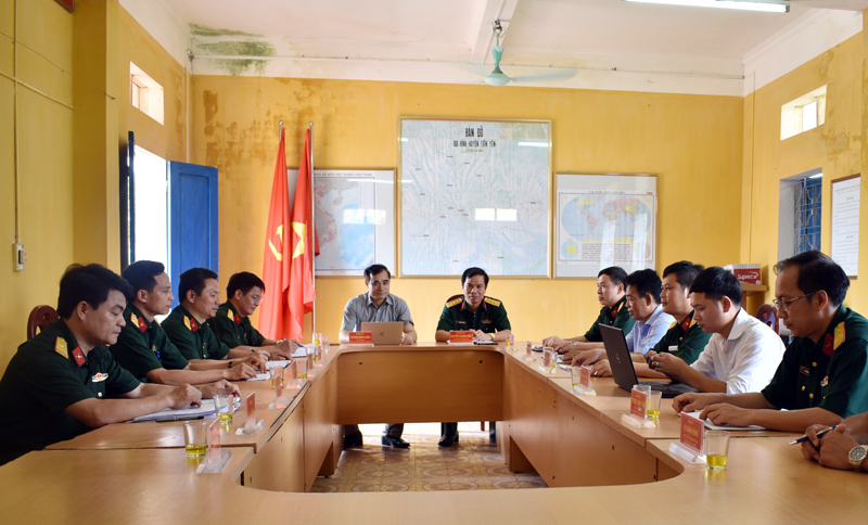 Đoàn công tác Ủy ban Kiểm tra Đảng ủy Quân sự tỉnh kiểm tra, giám sát tại Đảng ủy Quân sự  huyện Tiên Yên. 