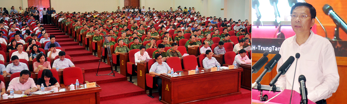 Đồng chí Bí thư Tỉnh ủy, Chủ tịch HĐND tỉnh Nguyễn Văn Đọc phát biểu chỉ đạo tạo hội nghị