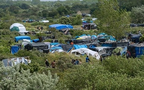 Một trại tỵ nạn tạm bợ của người nhập cư gần Calais (Pháp)
