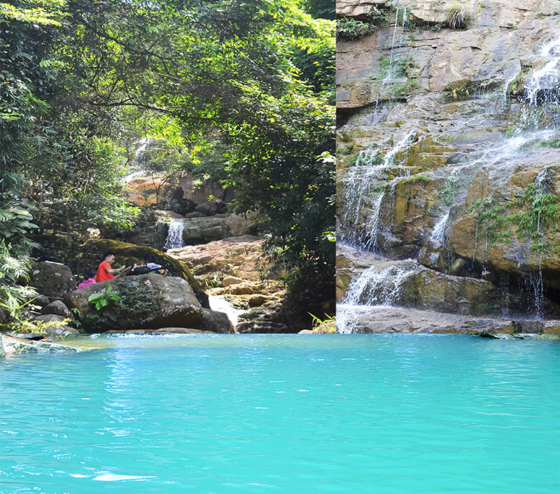 Nằm trong vùng trung tâm đô thị Uông Bí tuy nhiên thác Lựng Xanh mang vẻ đẹp rất khác biệt với dòng nước trong xanh và các lựng nước lớn