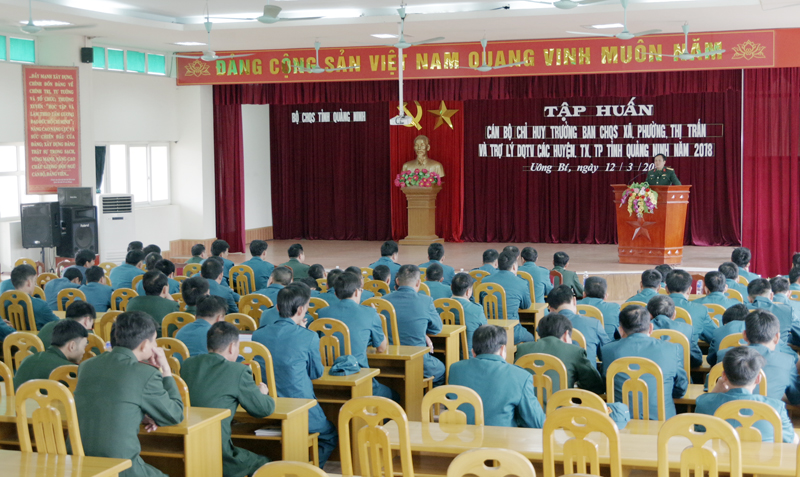 Bộ CHQS tỉnh tổ chức tập huấn cho đội ngũ cán bộ quân sự cấp xã về chuyên đề Phòng chống diễn biến hòa bình, bạo loạn lật đổ 
