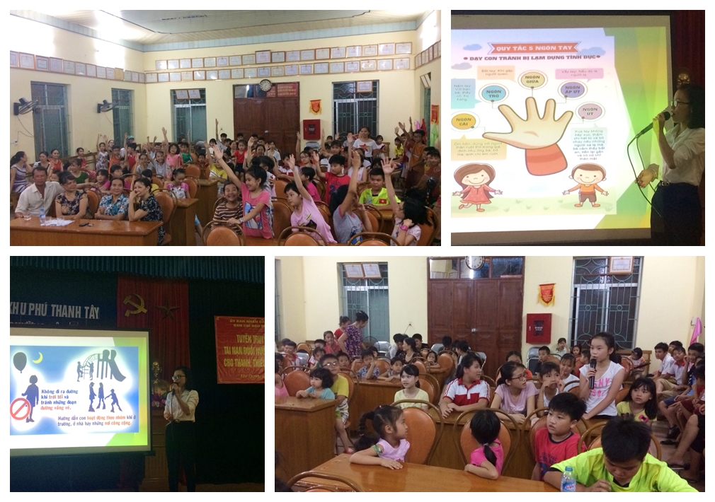 Chương trình sinh hoạt hè cho trẻ em khu Phú Thanh Tây do Đoàn TN phường Yên Thanh, TP H