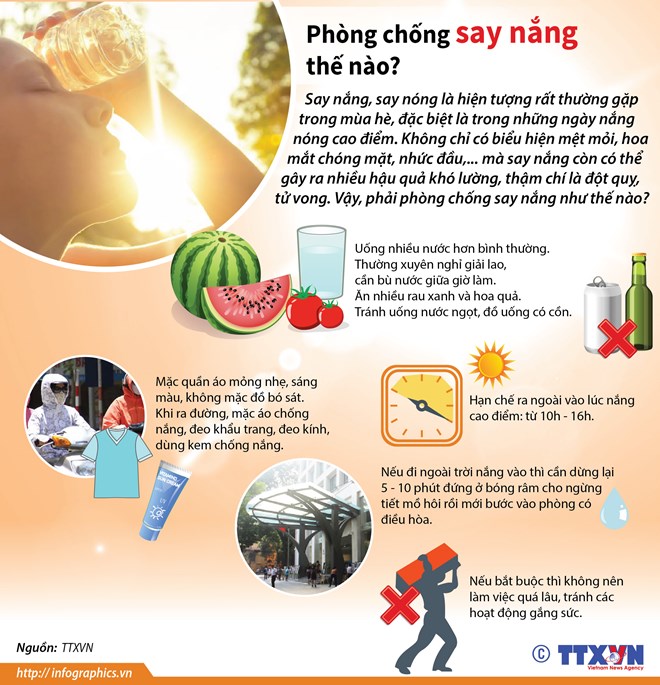 Những cách phòng chống say nắng, say nóng hiệu quả