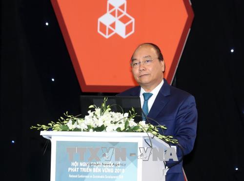 Thủ tướng Nguyễn Xuân Phúc phát biểu chỉ đạo tại hội nghị. Ảnh: Thống Nhất/TTXVN