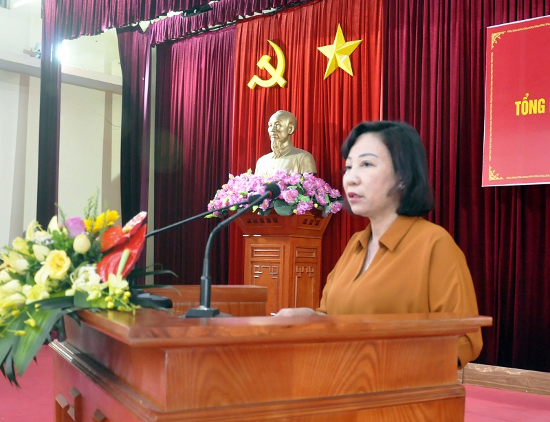 Đồng chí Vũ Thị Thu Thủy, Phó Chủ tịch UBND tỉnh phát biểu kết luận tại hội nghị.