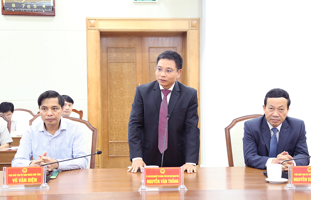 Đồng chí Nguyễn Văn Thắng phát biểu tại lễ công bố.