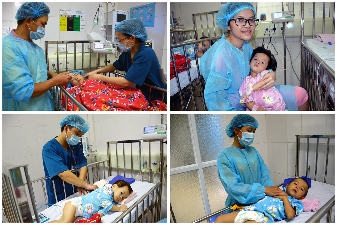 Những bệnh nhi được can thiệp tim mạch tại Bệnh viện Sản Nhi Quảng Ninh.