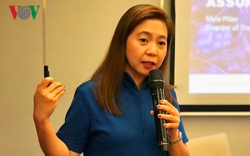 Bà Myla Pilao, Giám đốc Trend Micro TrendLabs: vấn đề an ninh mạng tại Việt Nam, nhất là an ninh bảo mật trong các doanh nghiệp đang hết sức phức tạp. (Ảnh: Vân Anh).