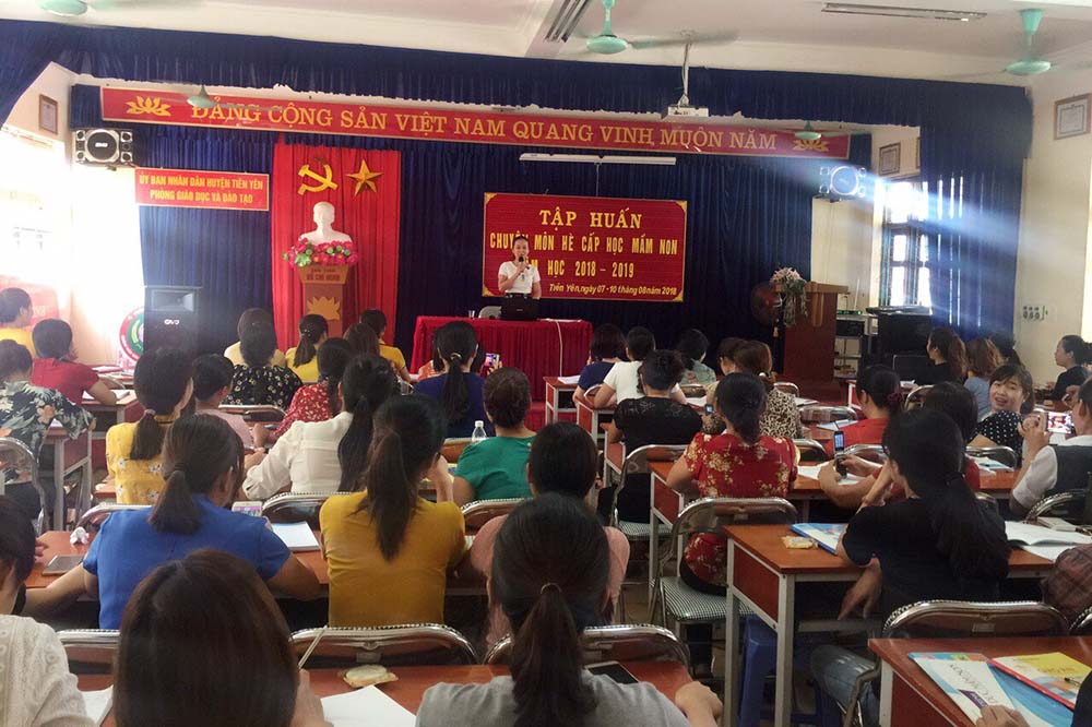 Huyện Tiên Yên tổ chức tập huấn cho giáo viên dịp hè. Ảnh: Phòng GD&ĐT huyện Tiên Yên cung cấp.