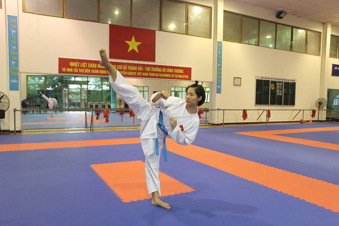Nếu đoạt HCV ASIAD, võ sỹ karate Nguyễn Thị Ngoan sẽ được nhận khoản tiền lớn. Đình Hiếu