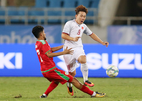 Minh Vương chơi không nổi bật trong trận Việt Nam thắng Oman 1-0 ngày 5/8.