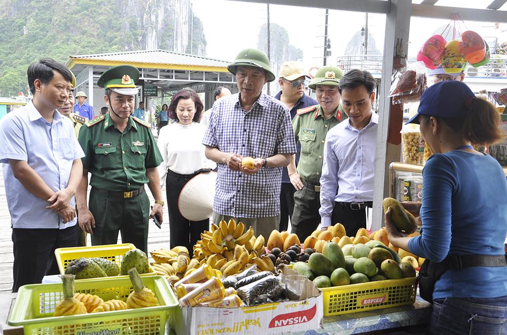 Đồng chí Nguyễn Văn Đọc, Bí thư Tỉnh ủy, Chủ tịch HĐND tỉnh kiểm tra hoạt động dịch vụ du lịch trên vinh Hạ Long.