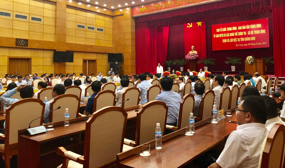 Đoàn công tác của Trung ương làm việc với tỉnh Quảng Ninh về mô hình cơ quan tham mưu, giúp việc chung khối MTTQ và các tổ chức chính trị - xã hội.