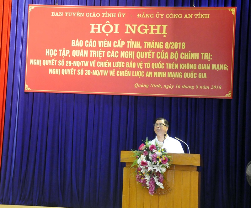 Đồng chí Hà Hải Dương, Phó Trưởng Ban Thường trực Ban Tuyên giáo Tỉnh ủy định hướng công tác tuyên truyền thời gian tới.