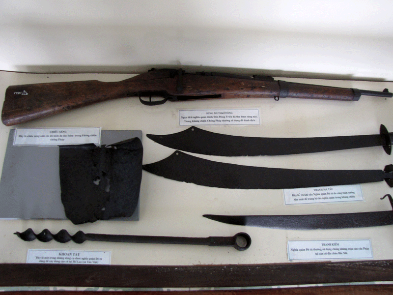Vũ khí của nghĩa quân Chiến khu Đông Triều được lưu giữ tại nhà lưu niệm Chiến khu thôn Bắc Mã, xã Bình Dương