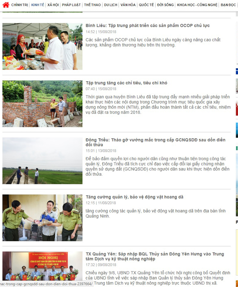 Các bài viết về xây dựng nông thôn mới được đăng tải thường xuyên trên Báo Quảng Ninh