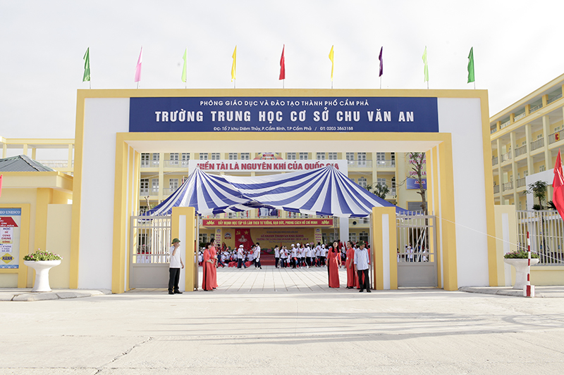Trường THCS Chu Văn An, một trong những công trình xây dựng cơ bản được hoàn thành trong năm 2018