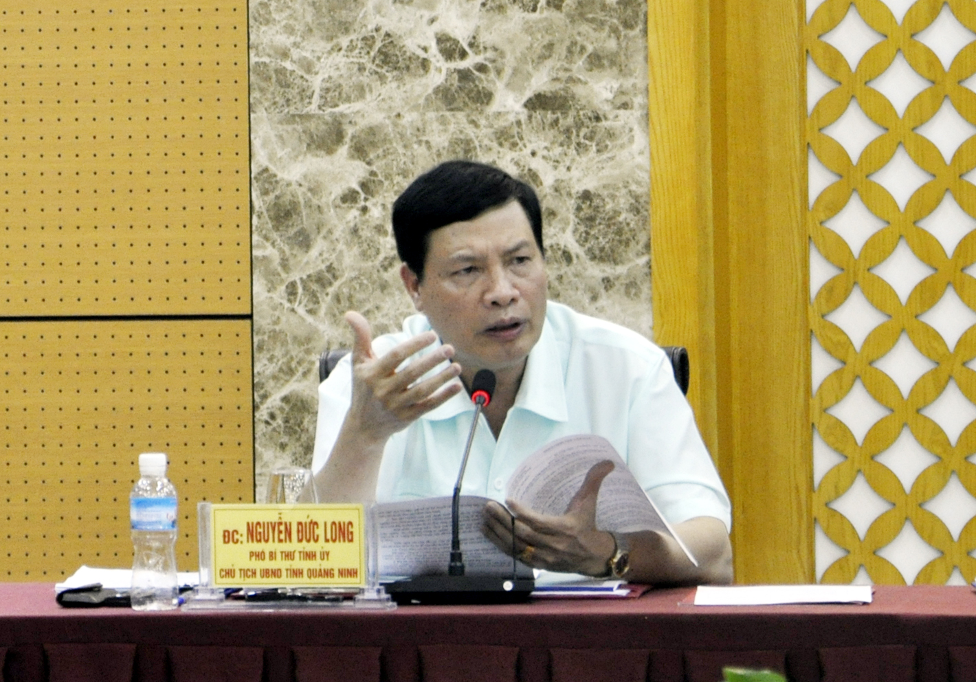 Chủ tịch UBND tỉnh Nguyễn Đức Long phát biểu tại buổi làm việc.