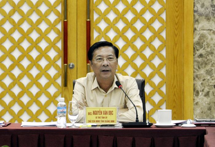 Bí thư Tỉnh ủy Nguyễn Văn Đọc kết luận buổi làm việc.