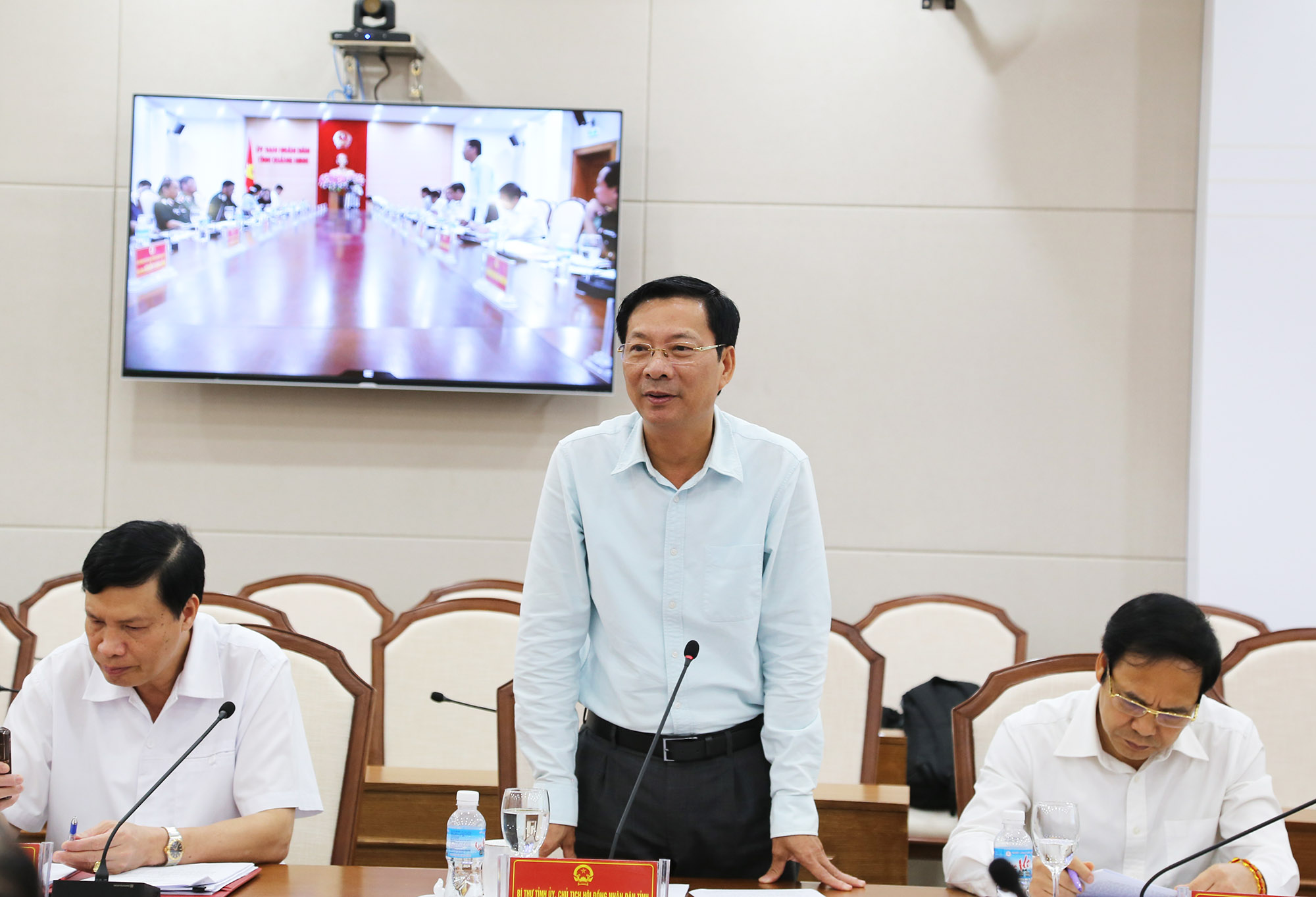 Đồng chí Nguyễn Văn Đọc, Bí thư Tỉnh ủy, Chủ tịch HĐND tỉnh phát biểu tại buổi làm việc.