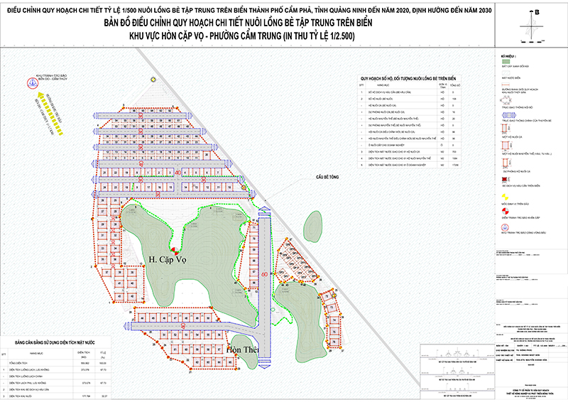 Bản đồ quy hoạch khu nuôi trồng thủy sản tập trung Cặp Vọ, phường Cẩm Trung