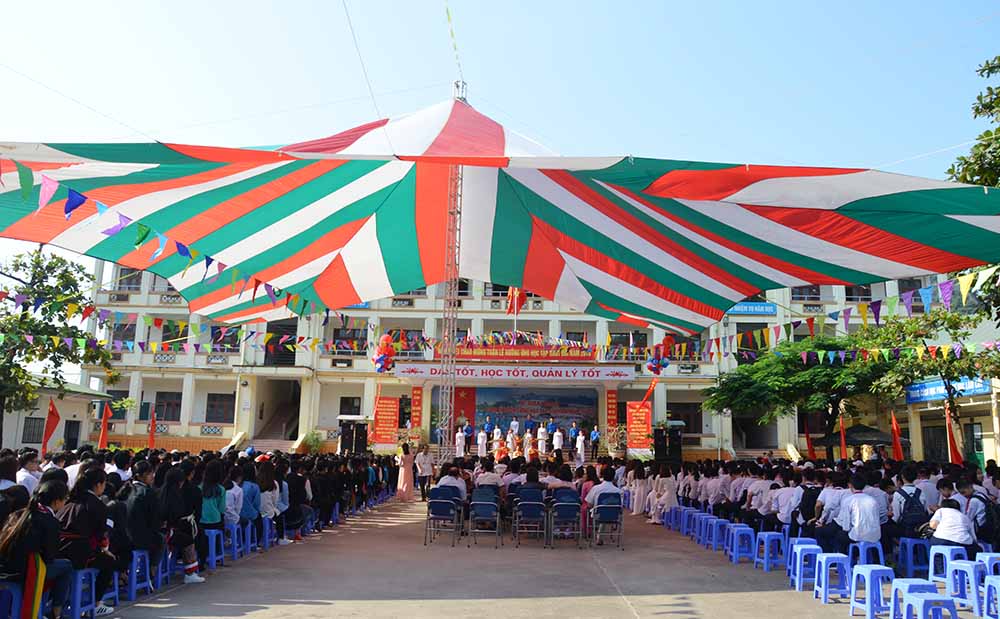 Quang cảnh lễ khai mạc Tuần lễ hưởng ứng HTSĐ năm 2018 tại Trung tâm HN&GDTX tỉnh.