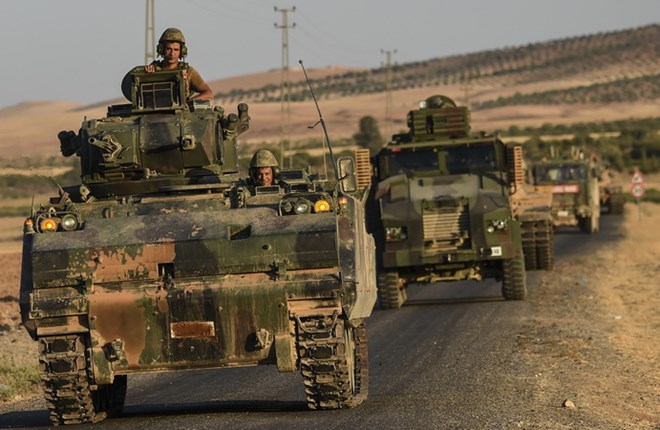 Binh sỹ Thổ Nhĩ Kỳ ở khu vực giáp ranh với Syria. (Ảnh: AFP/TTXVN)