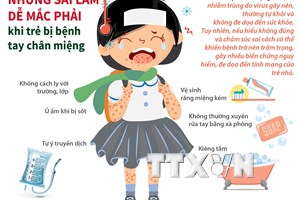 Những sai lầm dễ mắc phải khi trẻ bị bệnh tay chân miệng