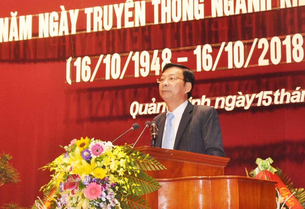  Bí thư Tỉnh uỷ, Chủ tịch HĐND tỉnh Nguyễn Văn Đọc phát biểu tại buổi lễ 