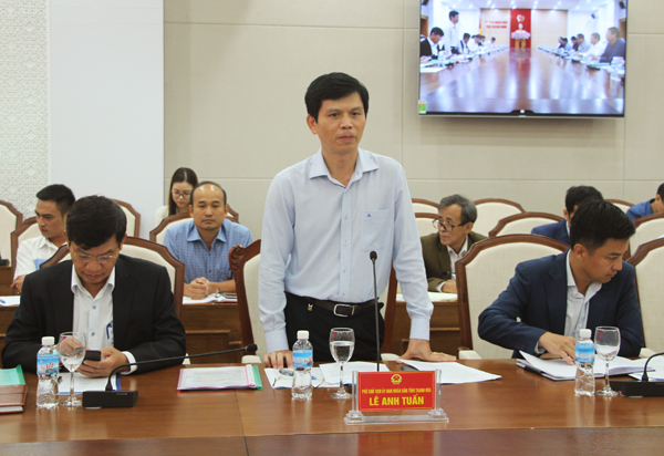 Đồng chí Lê Anh Tuấn, Phó Chủ tịch UBND tỉnh Thanh Hóa phát biểu tại buổi làm việc