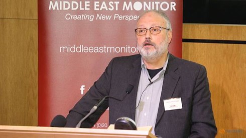 Nhà báo Jamal Khashoggi phát biểu trong một sự kiện được tổ chức tại London, Anh, hôm 29/9/2018 (Ảnh: Reuters).