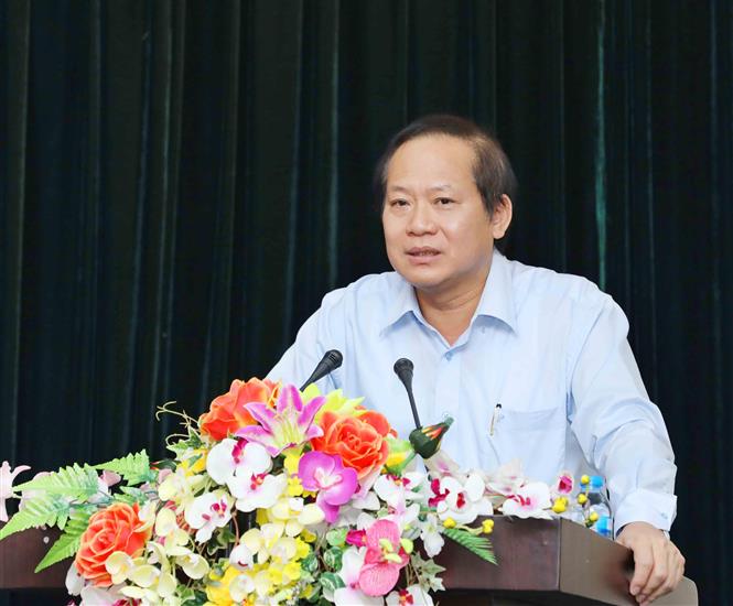 Ông Trương Minh Tuấn, nguyên Bộ trưởng Bộ Thông tin và Truyền thông. Ảnh: Phương Hoa - TTXVN