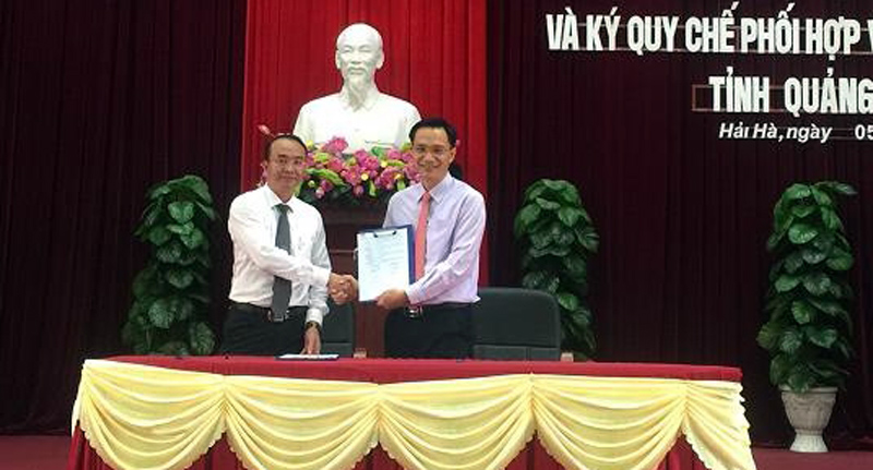 Huyện Hải Hà ký quy chế phối hợp tuyên truyền, phổ biến pháp luật và TGPL với Đoàn Luật sư tỉnh Quảng Ninh. Ảnh Nguyễn Bình (CTV)
