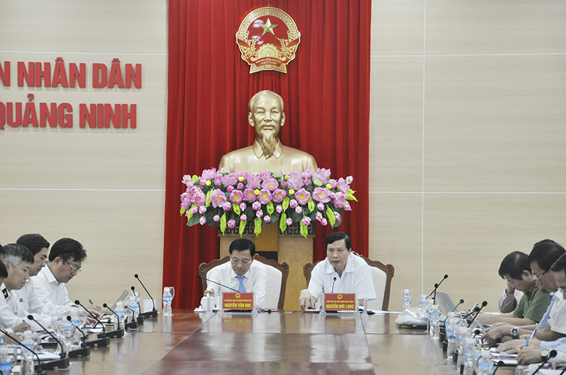 Chủ tịch UBND tỉnh Nguyễn Đức Long phát biểu tại buổi làm việc.