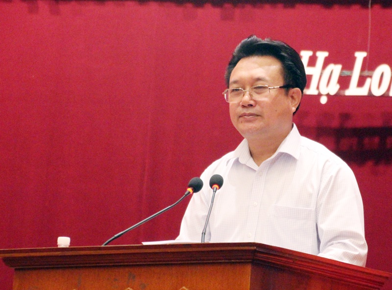 Đồng chí Nguyễn Đức Thành, Phó Chủ tịch HĐND tỉnh phát biểu chỉ đạo tại hội nghị.